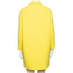 Pre Owned Emilio Pucci Yellow Cotton Single Breasted Oversized Coat S
