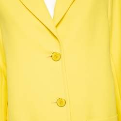 Pre Owned Emilio Pucci Yellow Cotton Single Breasted Oversized Coat S