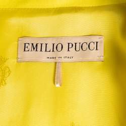 Pre Owned Emilio Pucci Yellow Cotton Single Breasted Oversized Coat S