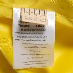 Pre Owned Emilio Pucci Yellow Cotton Single Breasted Oversized Coat S