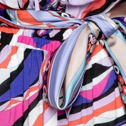 Emilio Pucci Multicolored Abstract Printed Jersey Belted Jumpsuit M 