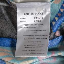 مملوكة مسبقًا Emilio Pucci Multicolor Patterned Jersey Oversized Sleeve Detail Mini Dress M