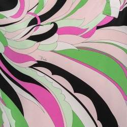 Pre Owned Emilio Pucci Multicolored Printed Silk & Cotton Paneled T-Shirt S