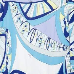 Pre Owned Emilio Pucci Multicolored Printed Jersey Long Sleeve Dress S