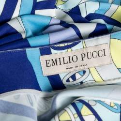 Pre Owned Emilio Pucci Multicolored Printed Jersey Long Sleeve Dress S