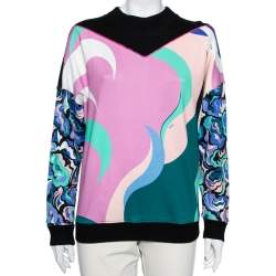Emilio Pucci Multicolor Printed Cotton Knit Sweatshirt S