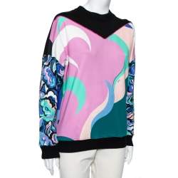 Emilio Pucci Multicolor Printed Cotton Knit Sweatshirt S