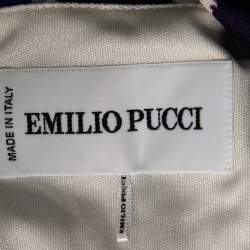 Pre Owned Emilio Pucci Multicolor Printed Silk Jersey Ruched Dress S