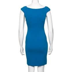 Pre Owned فستان قصير إميليو بوتشي كريب صوف أزرق بلا أكمام  مقاس صغير - سمول