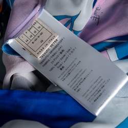 Pre Owned Emilio Pucci Multicolored Printed Silk Gathered Maxi Dress L