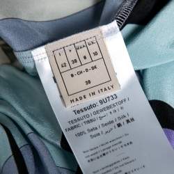 Pre Owned Emilio Pucci Multicolored Printed Silk Elasticized Waist Midi Skirt M