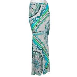 Pre Owned Emilio Pucci Multicolor Printed Silk Maxi Skirt S