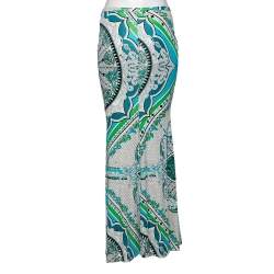 Pre Owned Emilio Pucci Multicolor Printed Silk Maxi Skirt S