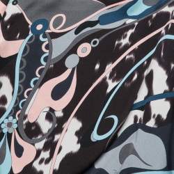Emilio Pucci Multicolored Printed Silk Asymmetrical Draped Blouse S