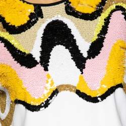 مملوكة مسبقًا Emilio Pucci White Crepe Sequin Embellished Mini Dress M