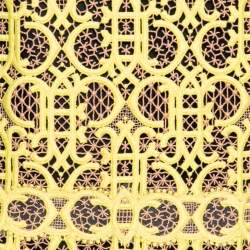 Pre Owned Emilio Pucci Yellow  Monogrammed Macramé Cotton Sleeveless Dress M