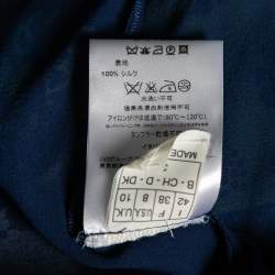 مملوكة مسبقًا Emilio Pucci Multicolor Printed Silk Embellished Neck Detail Midi Dress M