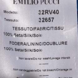 Pre Owned Emilio Pucci Blue Silk Knot Trim Mini Skirt M