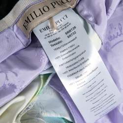 Pre Owned Emilio Pucci Multicolor Floral Printed Cotton Tapered Leg Trousers M