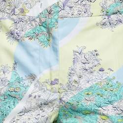 Pre Owned Emilio Pucci Multicolor Floral Printed Cotton Tapered Leg Trousers M