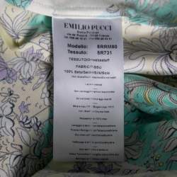 Pre Owned Emilio Pucci Multicolor Floral Printed Silk Top M