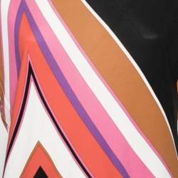 Emilio Pucci Multicolor Abstract Print Stretch Knit Blouse M