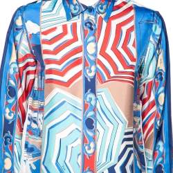 Pre Owned قميص إميليو بوتشي حرير بطبعة سيتي سكيب متعدد الألوان مقاس متوسط - ميديوم