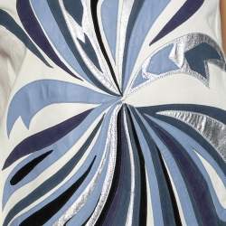 مملوكة مسبقًا Emilio Pucci White Leather Appliqué Detail Sleeveless Shift Dress M
