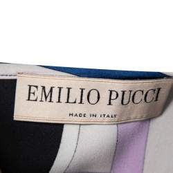 Pre Owned Emilio Pucci Multicolor Printed Silk Shift Dress S