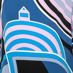 Pre Owned Emilio Pucci Multicolor Printed Silk Shift Dress S