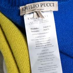 Emilio Pucci Color Block Wool Turtle Neck Poncho S