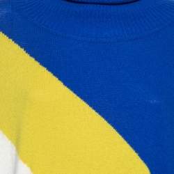 Emilio Pucci Color Block Wool Turtle Neck Poncho S