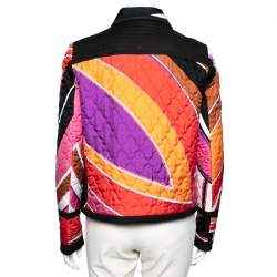 Emilio Pucci Multicolor Printed Silk & Cotton Hook Front Jacket M