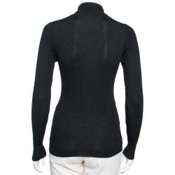 Pre Owned Emilio Pucci Black Wool Knit Turtleneck Top M