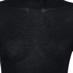 Pre Owned Emilio Pucci Black Wool Knit Turtleneck Top M