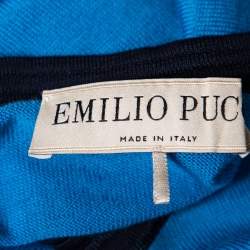 Pre Owned Emilio Pucci Blue and Green Knit Sleeveless Top M