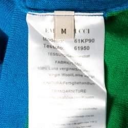 Pre Owned Emilio Pucci Blue and Green Knit Sleeveless Top M