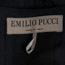 Pre Owned Emilio Pucci Black Rib Knit Tank Top L