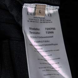 Pre Owned Emilio Pucci Black Rib Knit Tank Top L