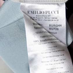 Emilio Pucci Multicolor Printed Silk Short Sleeve Dress L