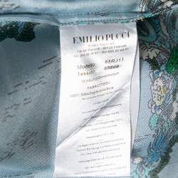Pre Owned Emilio Pucci Blue Printed Silk Shirt M