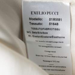 Emilio Pucci White Silk Pleated Front Sleeveless Blouse M