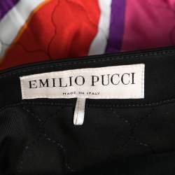 Pre Owned Emilio Pucci Multicolor Quilted Pattern Cotton Mini Skirt M