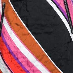 Pre Owned Emilio Pucci Multicolor Quilted Pattern Cotton Mini Skirt M