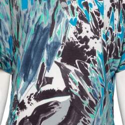 Pre Owned Emilio Pucci Multicolor Printed Jersey Short Sleeve Dress L