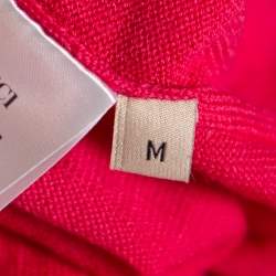 Pre Owned Emilio Pucci Pink Patterned Knit Wool Long Sleeve Dress M