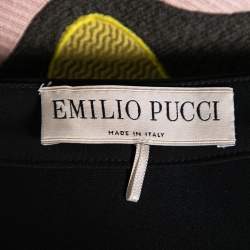 Pre Owned Emilio Pucci Pink & Green Wave Jacquard Short Skirt M