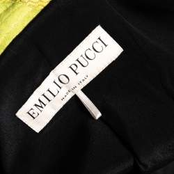 Pre Owned Emilio Pucci Pink & Green Wave Jacquard Blazer M