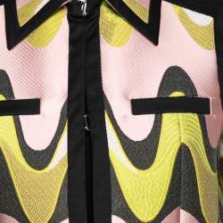 Pre Owned Emilio Pucci Pink & Green Wave Jacquard Blazer M
