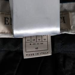 Pre Owned Emilio Pucci Black Wool Flared Leg Trousers M